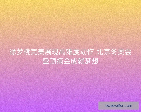 徐梦桃完美展现高难度动作 北京冬奥会登顶摘金成就梦想